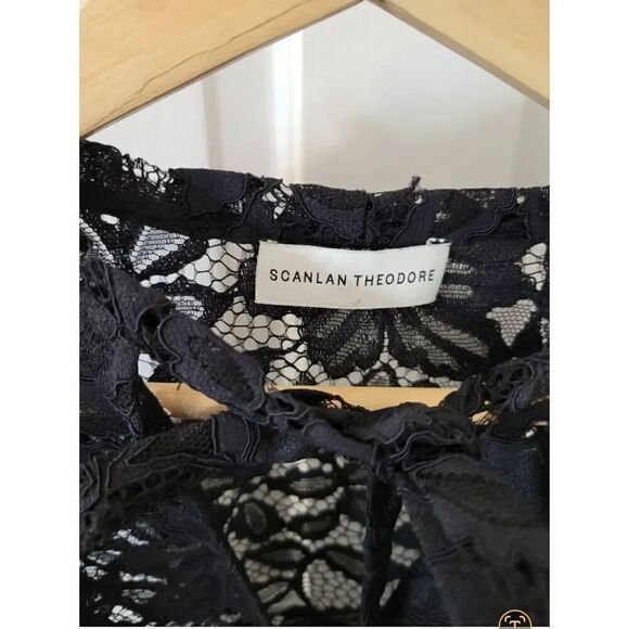 Scanlan Theodore Tie Neck Lace Blouse 6 - Picture 6 of 9